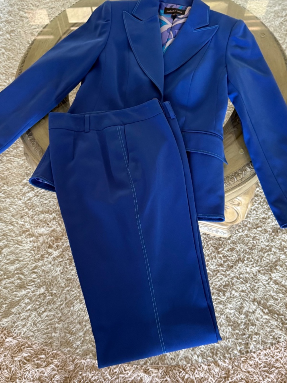 Isabel & Nina Women’s Two Piece Pant Suit Blue Size 6 Career Party